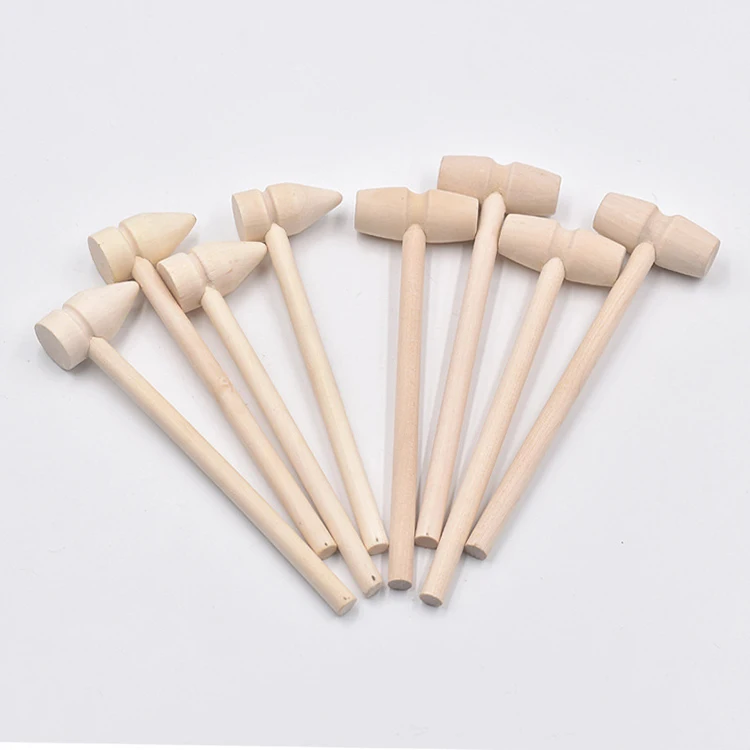 Wood hand tool Craft Unfinished Beech Wood Mallet wooden toy hammer
