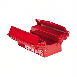 646 3V <b>Tool</b> <b>Box</b> Red Metal Storage Organizer For Workshop Use - Product Image 2