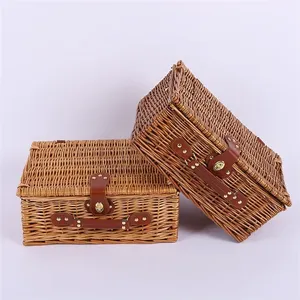 Cesta de Regalo Ecológica Personalizada de Buena Calidad, Cesta de Mimbre Navideña para Alimentos, para Empacar - Product Image 1