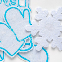 Patchs thermocollants de Noël d'hiver à sequins : flocon de neige, bonhomme de neige, pingouin, ours, sapin de Noël, chaussette, gant – Décoration à appliquer pour vêtements DIY