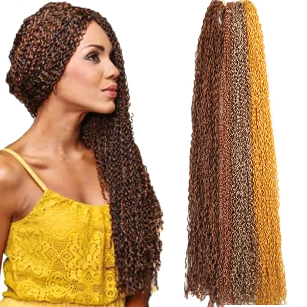 Zizi pré-esticada micro caixa, torção afro trançada de crochê, acessório sintético para tranças, extensões de cabelo de crochê