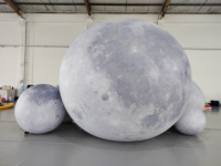 Modèle LED géant personnalisé de 1m 2m sur le thème de l'espace pour fête, boule gonflable durable et portable en PVC en forme de Lune ou de Terre