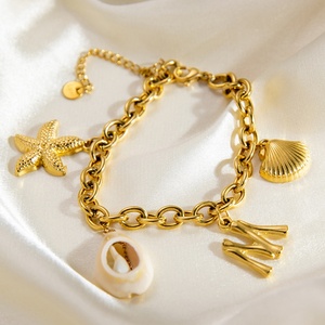 Pulsera de Acero Inoxidable con Baño de Oro de 18K, Joyería de Verano para Mujer, Estilo Instagram - Product Image 1