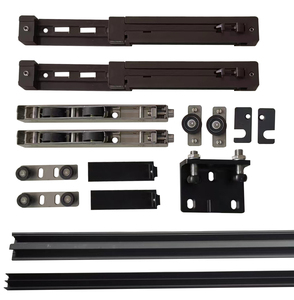 Accesorios para Puertas Correderas, Sistema 2 Plus 1, Kit Completo, Cierre Suave, Riel Corto, para Mamparas Interiores de Vidrio y Madera - Product Image 3