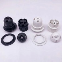 Douille de lampe Ruyi E27 noire en bakélite à verrouillage automatique, filetage complet, 250V 4A, pour éclairage intérieur