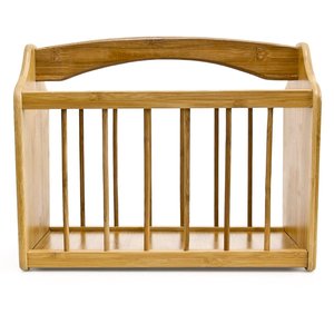 Portariviste in robusto bambù con maniglia, salvaspazio, per il trasporto di giornali e riviste - Product Image 4