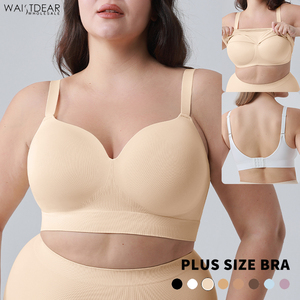 Reggiseno da Donna Taglie Forti a Coppa Profonda <span class=keywords><strong>Senza</strong></span> Ferretto a Copertura Totale che Nasconde il Grasso sulla Schiena Semplice Tinta Unita Comodo Push-Up <span class=keywords><strong>Senza</strong></span> <span class=keywords><strong>Cuciture</strong></span> - Product Image 1