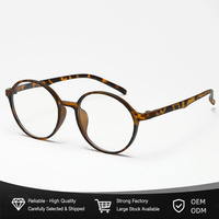 Lunettes rondes pour femmes et hommes, monture rétro TR, branches contrastées, anti-lumière bleue, protection UV400, lunettes de lecture optiques, 6 couleurs, OEM