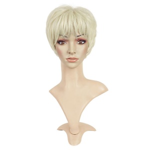 Pelucas Cortas Sintéticas Rubias FH, Peluca Sintética Corta de Lujo Resistente al Calor para Mujer - Product Image 3
