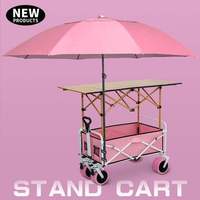 Chariot de transport portable d'usine chinoise avec table pliante dédiée et hauteur réglable, chariot mobile pour camping et courses en extérieur