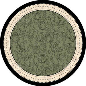 Idan Round Rug Vintage Chic Floral Pattern Non Slip Floor Mat For Living Room Bedroom Dressing Table 150cm - Product Image 5