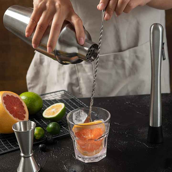 Coctelera De Cristal 400ml - Con Vaso Medidor Y Colador - Para Bares Y Hogar