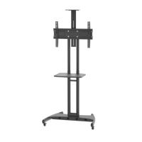 Carro de TV móvil Ruedas de soporte de metal de función completa Televisores LED LCD de 32 ''-75'' Montaje de soporte de piso móvil giratorio de 360 grados