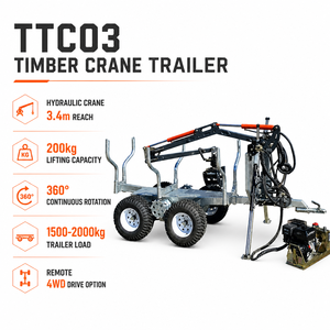 Remolque para ATV con Grúa, Rotador Hidráulico, Garra <span class=keywords><strong>de</strong></span> 1 <span class=keywords><strong>Tonelada</strong></span>, Sierra, Remolque Forestal para Uso Agrícola - Product Image 5