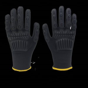 Gants de travail anti-coupure et ignifuges AmpsafeX, gants de sécurité en polyester résistants aux déchirures avec paume texturée noire, protection antidérapante durable - Product Image 4