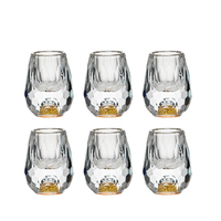 Verres à vin en cristal avec feuille d'or, verrerie haut de gamme pour cocktails, shots, whisky, vodka, bière, mugs, ensembles créatifs pour la maison et le bar, tasses à liqueur