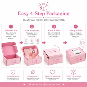 <span class=keywords><strong>Cajas</strong></span> de Cartón Corrugado para Envío Postal a Precio Económico, Empaque Personalizado para Regalo con Patrón Rosa y Grosor de 2 mm - Product Image 3