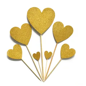 Adornos <span class=keywords><strong>de</strong></span> magdalenas <span class=keywords><strong>de</strong></span> San Valentín, palitos <span class=keywords><strong>de</strong></span> corazón para cupcakes, temática <span class=keywords><strong>de</strong></span> amor <span class=keywords><strong>dulce</strong></span>, boda, compromiso, fiesta nupcial, Día <span class=keywords><strong>de</strong></span> San Valentín - Product Image 1