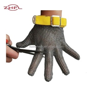 Guantes de malla metálica de grado alimenticio para carnicero, protección de brazo, guantes de malla de alambre de acero inoxidable para carnicero, seguros - Product Image 3