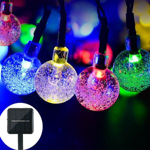 Luci a stringa solari a bolle impermeabili da 7,5 m con 50 LED, 8 effetti luminosi, per pergola, ombrellone, decorazioni natalizie da esterno - Product Image 1