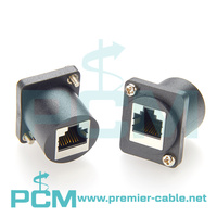 Connecteur CAT5E RJ45 de type D à montage sur panneau, prise de passage Ethernet LAN, montage sur châssis réseau RJ45, panneau XLR à vis RJ45