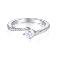 Bijoux en argent sterling 925 à la mode pour femmes Casual Rhodium Gold Al Por Mayor avec zircone pour fiançailles ou cadeaux