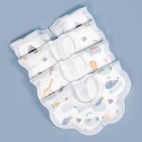 Bavoirs jetables en coton Mu Chun pour bébés, anti-régurgitation, nouveau-nés, avec tour de cou à 360 degrés, motif dessin animé, vente en gros