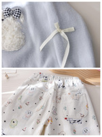 Nouvel ensemble pull pour filles printemps-automne, sweat à capuche élégant motif chien de dessin animé, tenue deux pièces en tricot pour bébé automne