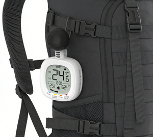 デジタルLCD温湿度計＆気象観測ステーション WBGT熱指数モニター時計 室内家庭用温度湿度計 - Product Image 1