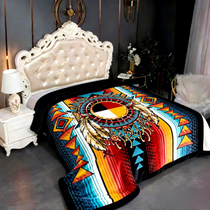 Couverture en Raschel double couche de 3 kg, style ours aztèque loup animal, logo personnalisé, marché canadien, taille king pour lit d'hiver - Product Image 5