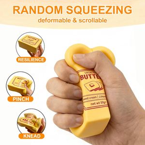 Butter <b>Squishy</b> Fidget Toy 50g PU Soft Stress Relief Cube for Adults Unisex Made in CN - Product Image 2