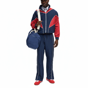 Chaqueta Deportiva Retro de Nailon con Cierre y Logotipo Bordado Personalizado, Chaqueta Cortavientos para Hombre - Product Image 1