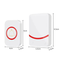 Mini sonnette sans fil avec lumière LED auto-alimentée Sonnerie électrique Conception étanche pour sourds malentendants pour usage domestique