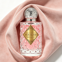 Fabricant de flacons de parfum ronds vides personnalisés OEM à faible MOQ, flacon de parfum en verre transparent pour femmes de 50 ml et 100 ml avec emballage en boîte
