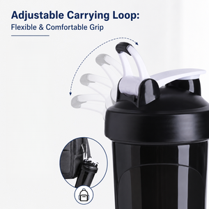 Botella Mezcladora Deportiva Innovadora con Asa Ajustable, 100% a Prueba de Fugas, Vaso Mezclador de Proteínas Ecológico de PP para Nutrición - Product Image 3