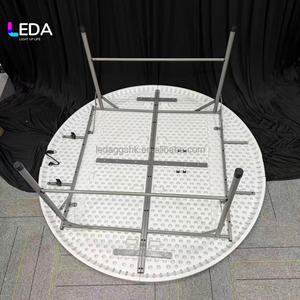 Table à manger pliante moderne LEDA en gros, structure en aluminium, design léger et durable en HDPE pour banquets, hôtels, événements en plein air - Product Image 5