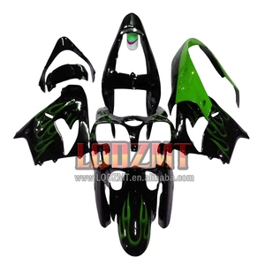 Carénages OEM pour <span class=keywords><strong>KAWASAKI</strong></span> NINJA <span class=keywords><strong>ZX</strong></span>-9R <span class=keywords><strong>ZX</strong></span> 9R <span class=keywords><strong>9</strong></span> ZX9 <span class=keywords><strong>R</strong></span> 900 CC ZX9R 02 03 49LQ.97 900CC ZX900C Green Flames 2002 2003 Corps d'injection - Product Image 1