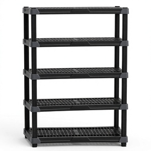 Heavy Duty <strong>5</strong> Shelf <strong>Plastic</strong> Storage <strong>Shelving</strong> <strong>Unit</strong> for Garage Basement Pantry - Product Image 3