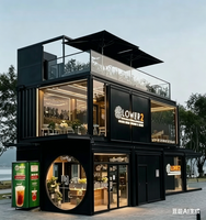 Café conteneur pliable de 20 et 40 pieds, bar conteneur de luxe et restaurant rapide avec cuisine à vendre