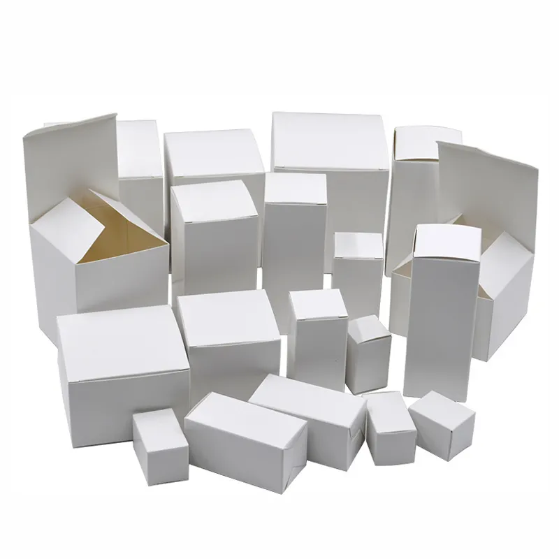 Wholesale Stock business small paper boxes gift product packaging white box