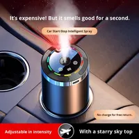 Diffuseur de parfum intelligent pour voiture avec projecteur LED étoilé, support de tasse, désodorisant automobile, pulvérisateur d'arômes à démarrage et arrêt automatiques