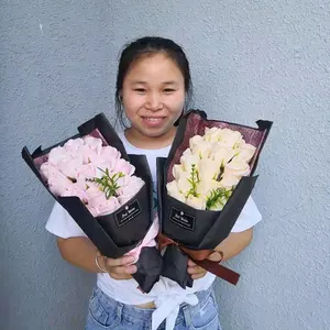 18pcs 비누 장미 로맨틱 장미 꽃 선물 상자 발렌타인 데이
