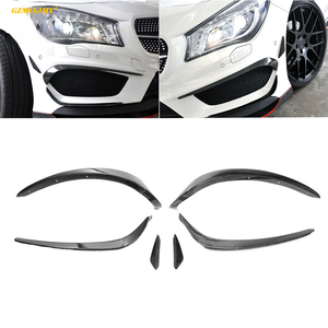 Cla45 véritables canards de brouillard de carbone pour mercedes-benz classe <span class=keywords><strong>Cla</strong></span> W117 <span class=keywords><strong>Amg</strong></span> <span class=keywords><strong>A45</strong></span> 2014-16 Kits de carrosserie automatique de <span class=keywords><strong>s</strong></span>éparateur de pare-chocs avant en Fiber de carbone - Product Image 1
