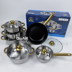 Bán hot-Piece cổ điển không dính Cookware Set Chất lượng cao thép không gỉ chậu và chảo cổ điển phong cách thiết kế - Product Image 5