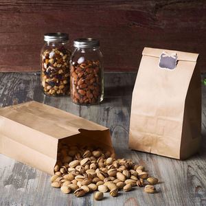 Small Paper <b>Snack</b> Durable Kraft Paper Bags Food Grade Biodegradable Perfect for Shopping Storage Small Trash Cans Paper Bags - Product Image 2