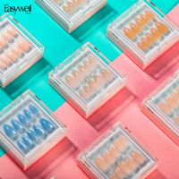 Easywell, vente chaude, autocollants pour ongles en gel, design œil de chat, tendance, 30 pièces, acrylique, ODM/OEM, fournisseur d'ongles à presser