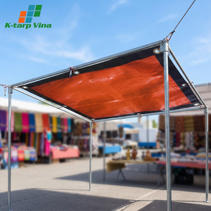 Heavy Duty Dark Blue Orange PE Tarpaulin Sheet Waterproof UV resistance used for covering things furniture market stall - Product Image 2