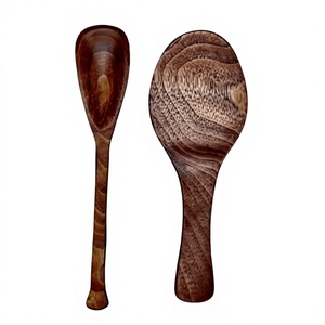 Ensemble de 2 cuillères en bois, ustensiles en bois naturel pour la cuisine, le mélange, le service, outils de cuisine - Product Image 6