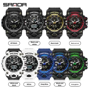 Montre électronique à quartz de style coréen créative <span class=keywords><strong>Sandar</strong></span> Manufacturer, personnalisée, tendance, noire/dorée, 56x49 mm pour hommes - Product Image 4