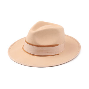 2023 sombreros Fedora de ala ancha de alta calidad para hombres 60Cm dos tonos <span class=keywords><strong>Fedor</strong></span> 100% vestido de fieltro de lana sombrero de Panamá sombreros Fedora mujer para hombres - Product Image 4